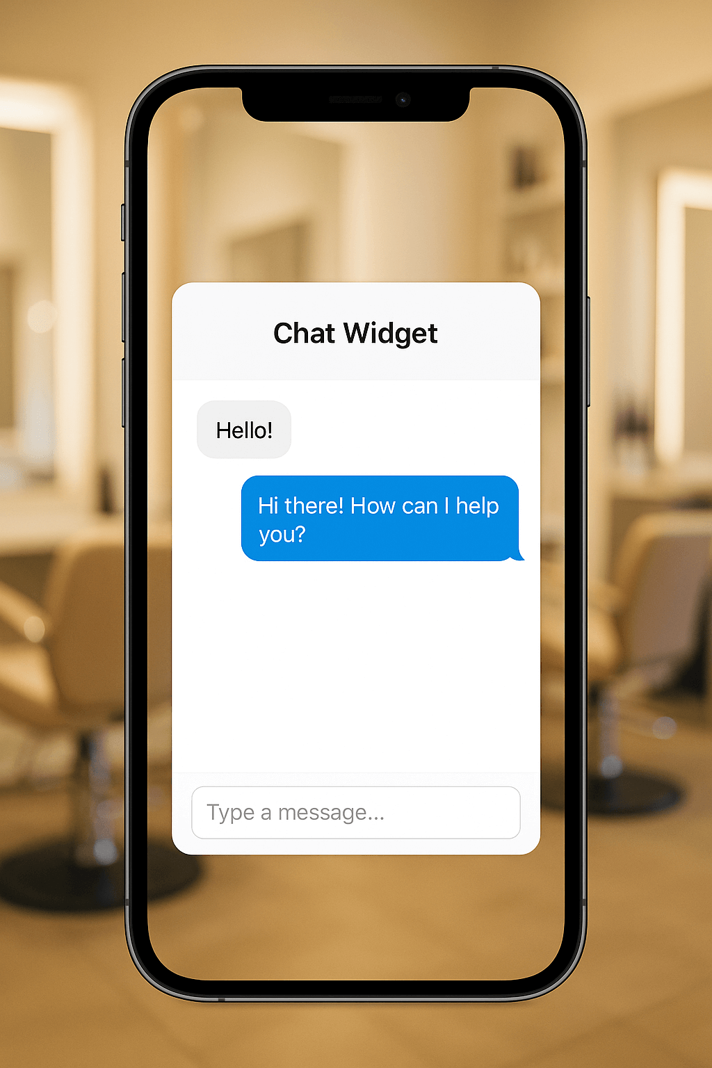 Example of AI chat widget for salons